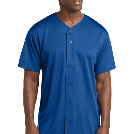 Customizable mesh baseball jersey for men in Blue