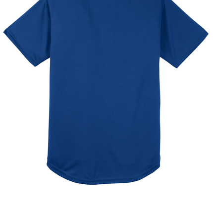 Customizable mesh baseball jersey for men in Blue back