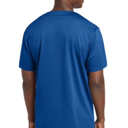 Customizable mesh baseball jersey for men in Blue model back