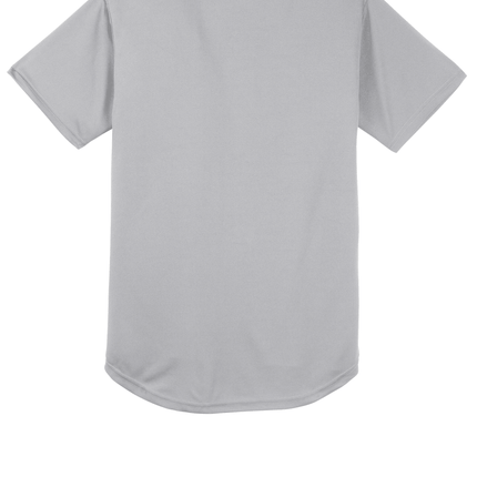 Customizable mesh baseball jersey for men in Grey back