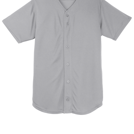 Customizable mesh baseball jersey for men in Grey front