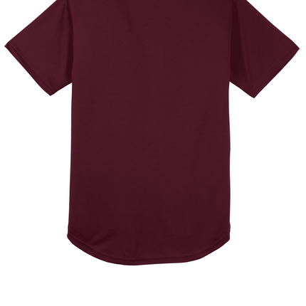 Customizable mesh baseball jersey for men in Maroon Back
