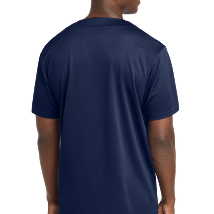 Customizable mesh baseball jersey for men in Navy Model back