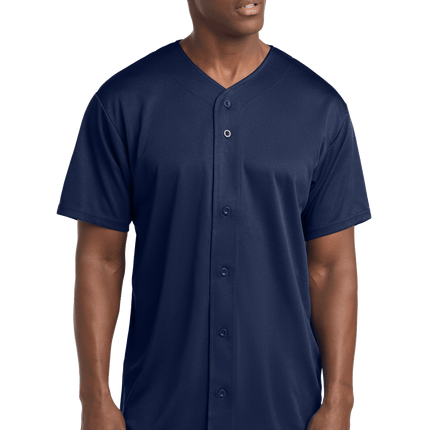 Customizable mesh baseball jersey for men in Navy
