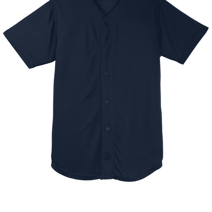 Customizable mesh baseball jersey for men in Navy front