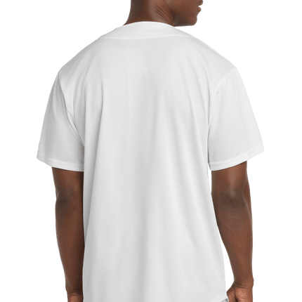 Customizable mesh baseball jersey for men in White Model back