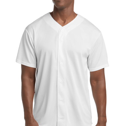 Customizable mesh baseball jersey for men in White