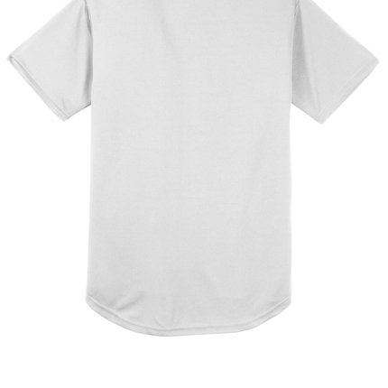 Customizable mesh baseball jersey for men in White back