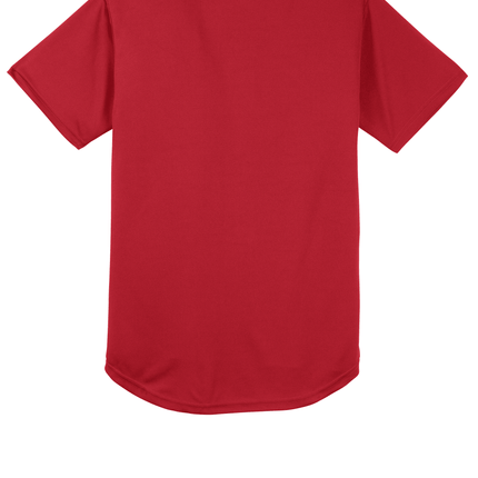 Customizable mesh baseball jersey for men in red back
