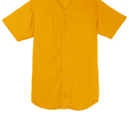 Customizable mesh baseball jersey for men in yellow Front