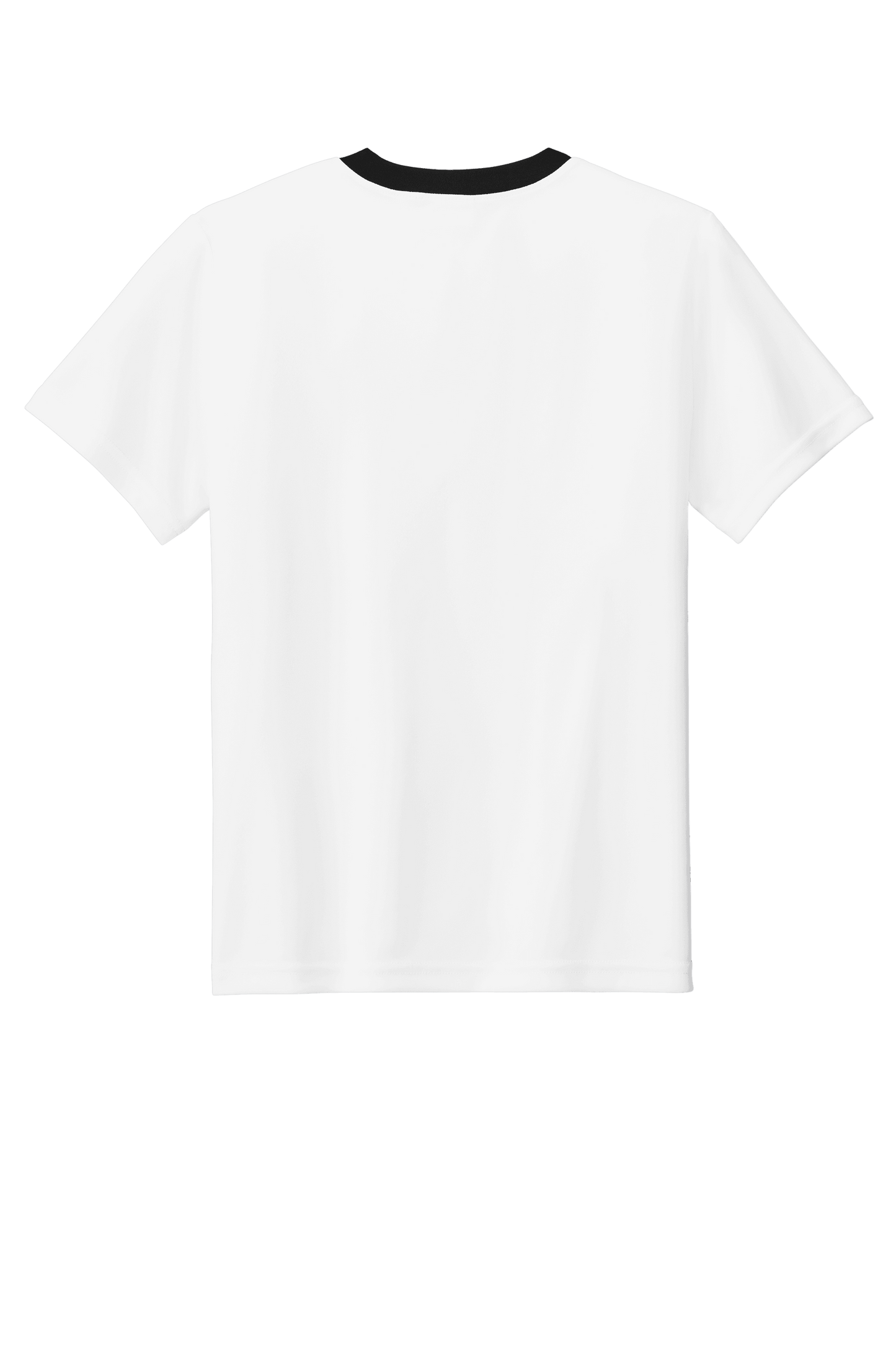 White and black custom youth soccer jersey by Sport-Tek with space for name, number, and team logo on the front.