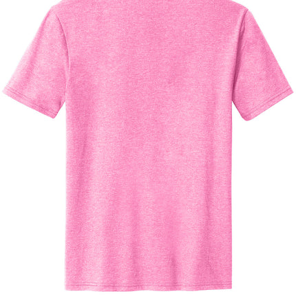 District® Perfect Blend® CVC Tee back view pink — 4.3 oz lightweight fabric, ideal for decorators