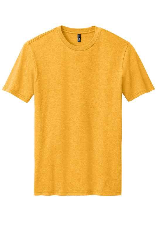 Gold heather District Perfect Blend CVC T-shirt from Print-View, featuring a flat front design and classic fit.