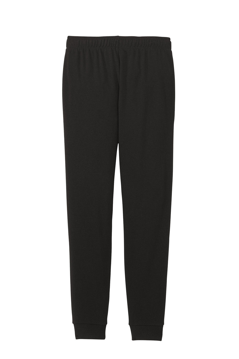 Black District® Women’s Perfect Tri® fleece jogger pants laid flat, showcasing the soft fabric and relaxed fit.