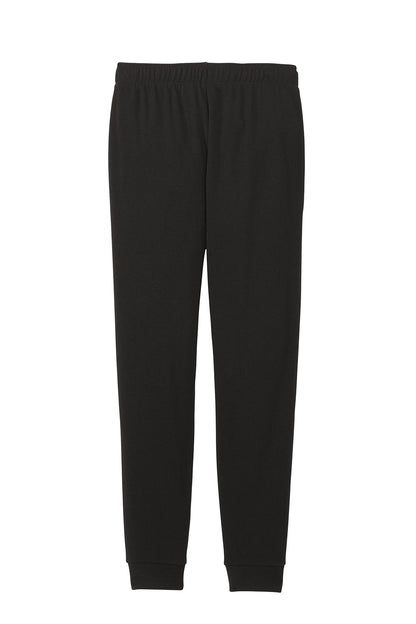 Black District® Women’s Perfect Tri® fleece jogger pants laid flat, showcasing the soft fabric and relaxed fit.