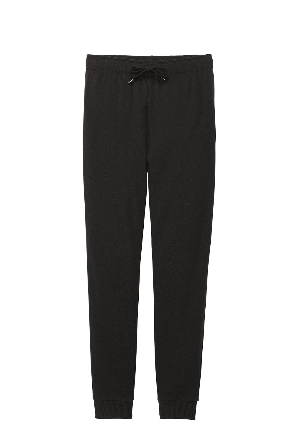 Black District® Women’s Perfect Tri® fleece jogger pants laid flat, showing the comfortable fit and soft fabric.