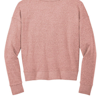 Personalized Women’s Perfect Tri Fleece V-Neck Sweatshirt front view - red - relaxed fit V-neck with Henley placket, printable front area, Print-View customizable.