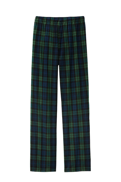 Forest green and navy plaid flannel pajamas pants by Print-View, featuring a comfortable relaxed fit and plaid pattern.