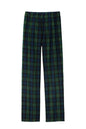 Forest green and navy plaid flannel pajamas pants by Print-View, featuring a comfortable relaxed fit and plaid pattern.