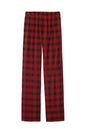 Print-View District® flannel plaid pajamas in red and black buffalo check with a flat back.