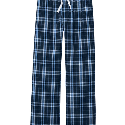 District® Flannel Plaid Pajamas in true navy and Carolina blue, featuring a flat front design for comfortable sleepwear.