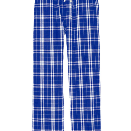 Print-View District® Flannel Plaid Pajama Pant with flat front in deep royal color, cozy and comfortable sleepwear for men.