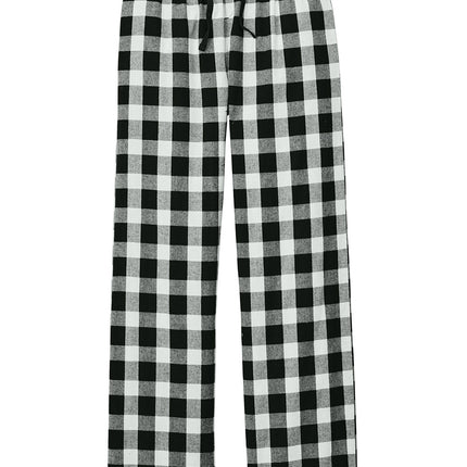 Black and white checkered pajama pants front view