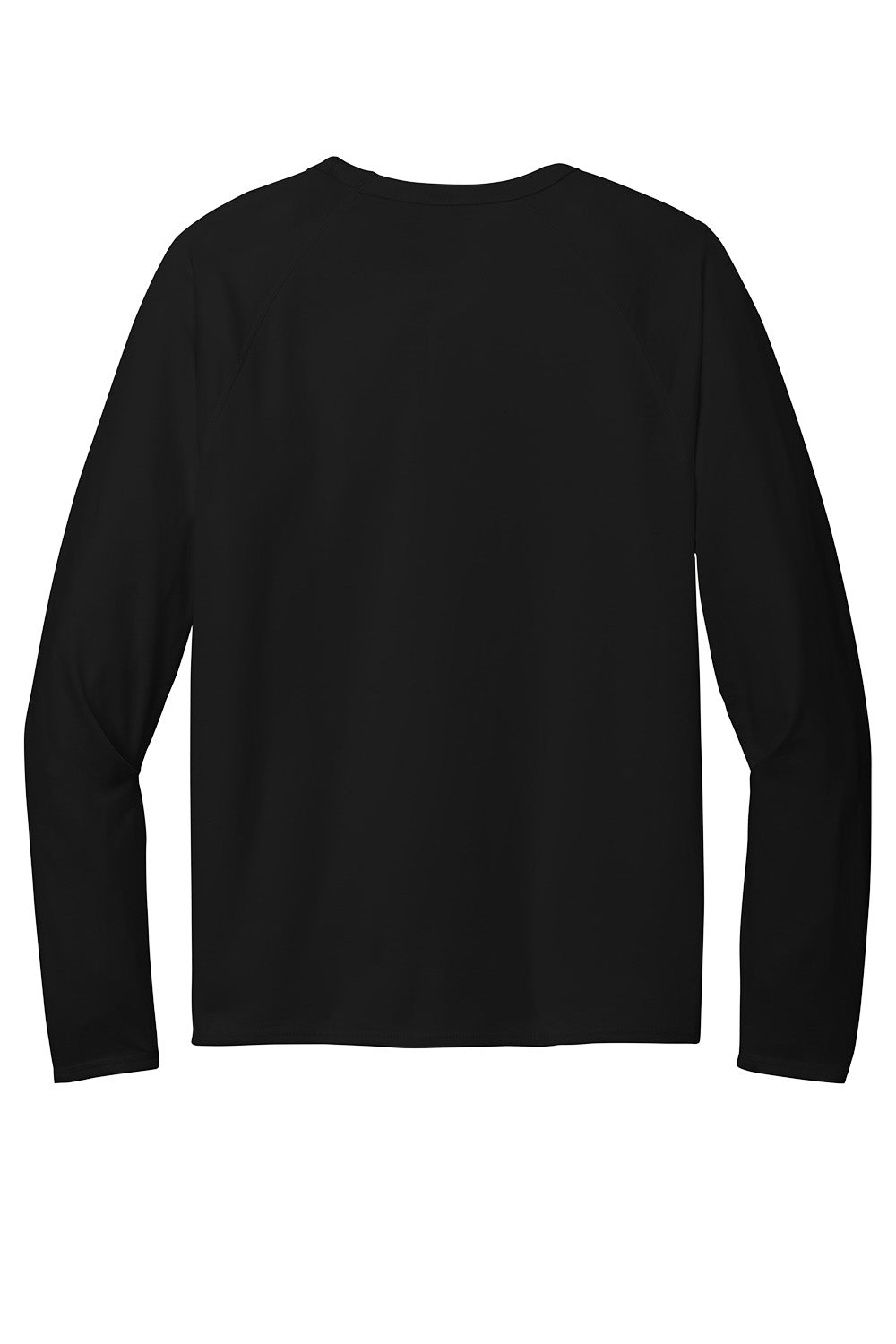 Black District Featherweight French Terry long sleeve crewneck by Print-View, shown flat from the back.