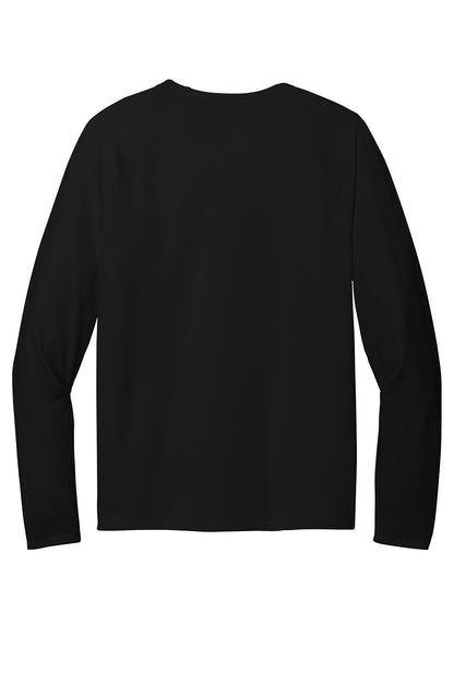 Black District Featherweight French Terry long sleeve crewneck by Print-View, shown flat from the back.