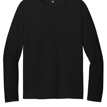 District Featherweight French Terry Long Sleeve Crewneck (Black) - front view, custom printed | Print-View