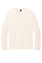 Print-View District Featherweight French Terry long sleeve crewneck in gardenia color, flat front view showcasing soft fabric and fit.