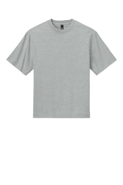 Light heather gray District® Heavyweight V-neck T-shirt by Print-View, flat front view showing soft cotton fabric and classic fit.