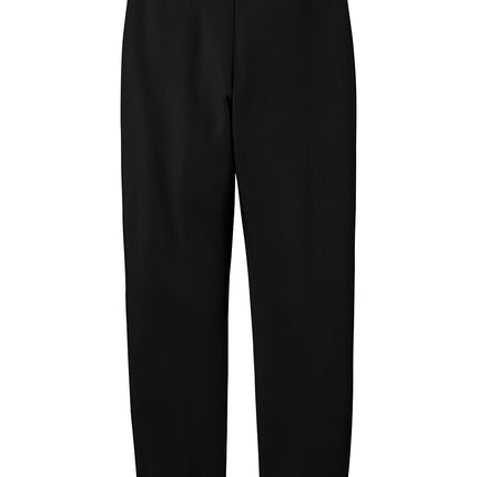 Black heavyweight fleece sweatpants blank for logo printing – back view