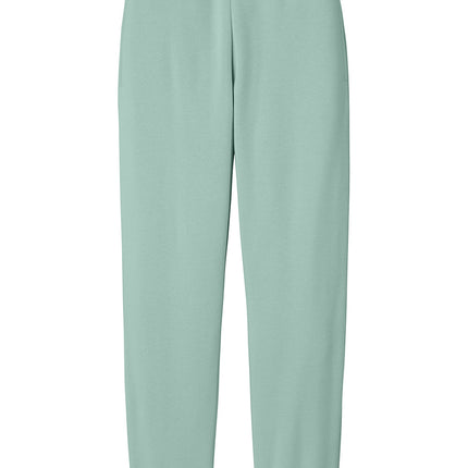 Heather sage fleece sweatpants ready for printed designs – front view