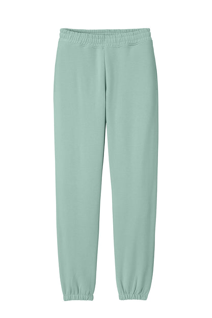 Print-View District V.I.T. heavyweight fleece sweatpants in dusty sage color, featuring a flat front and comfortable fit.
