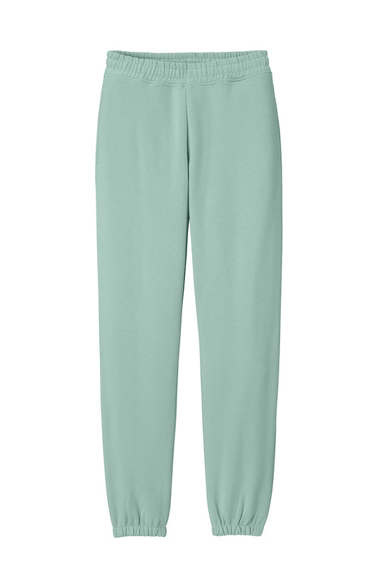 Dusty sage District® V.I.T.™ heavyweight fleece sweatpants with flat front and relaxed fit, ideal for comfortable casual wear.