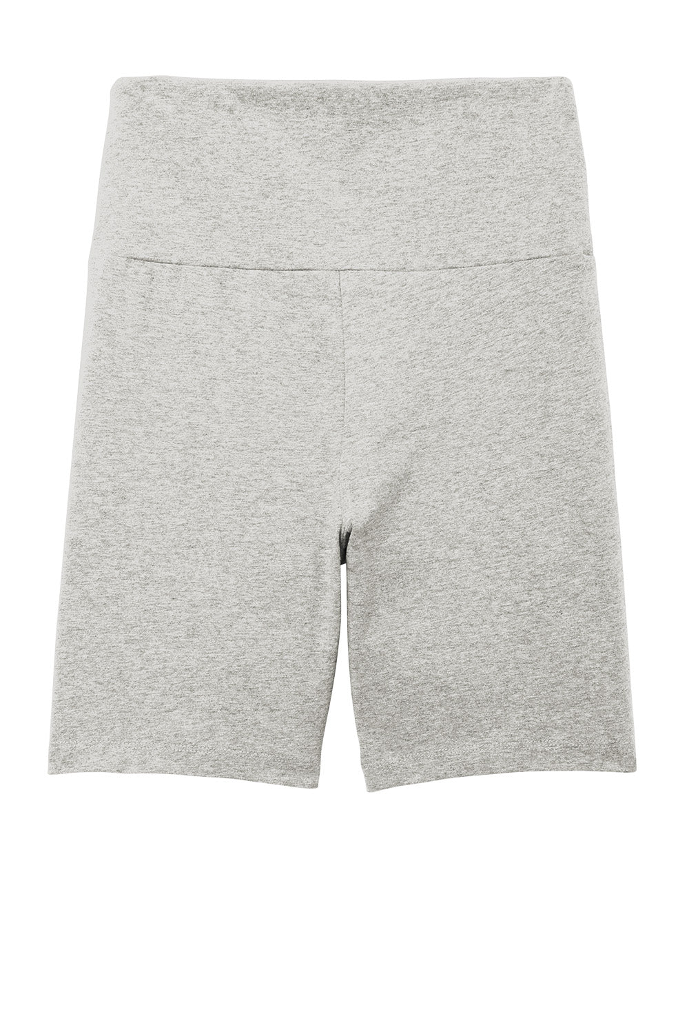 Light grey District® women’s Flex high-waist bike shorts with a flat back design, made by Print-View.