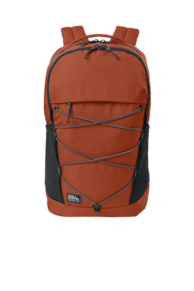 Orange Eddie Bauer Adventurer Backpack front view — durable hiking and travel backpack”