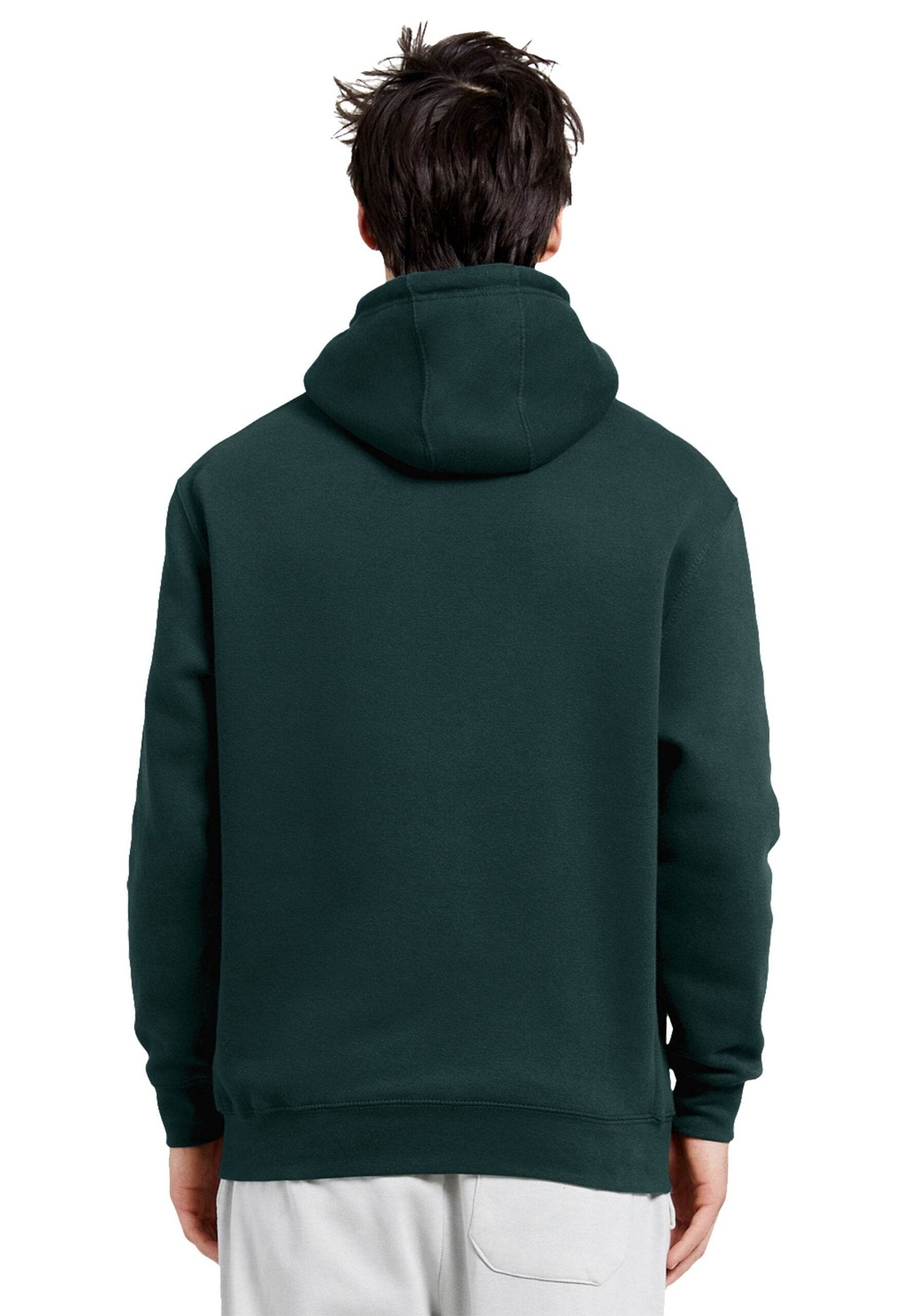 Unisex plain green Lane 7 hoodie with front print view, showcasing soft fabric and casual fit.