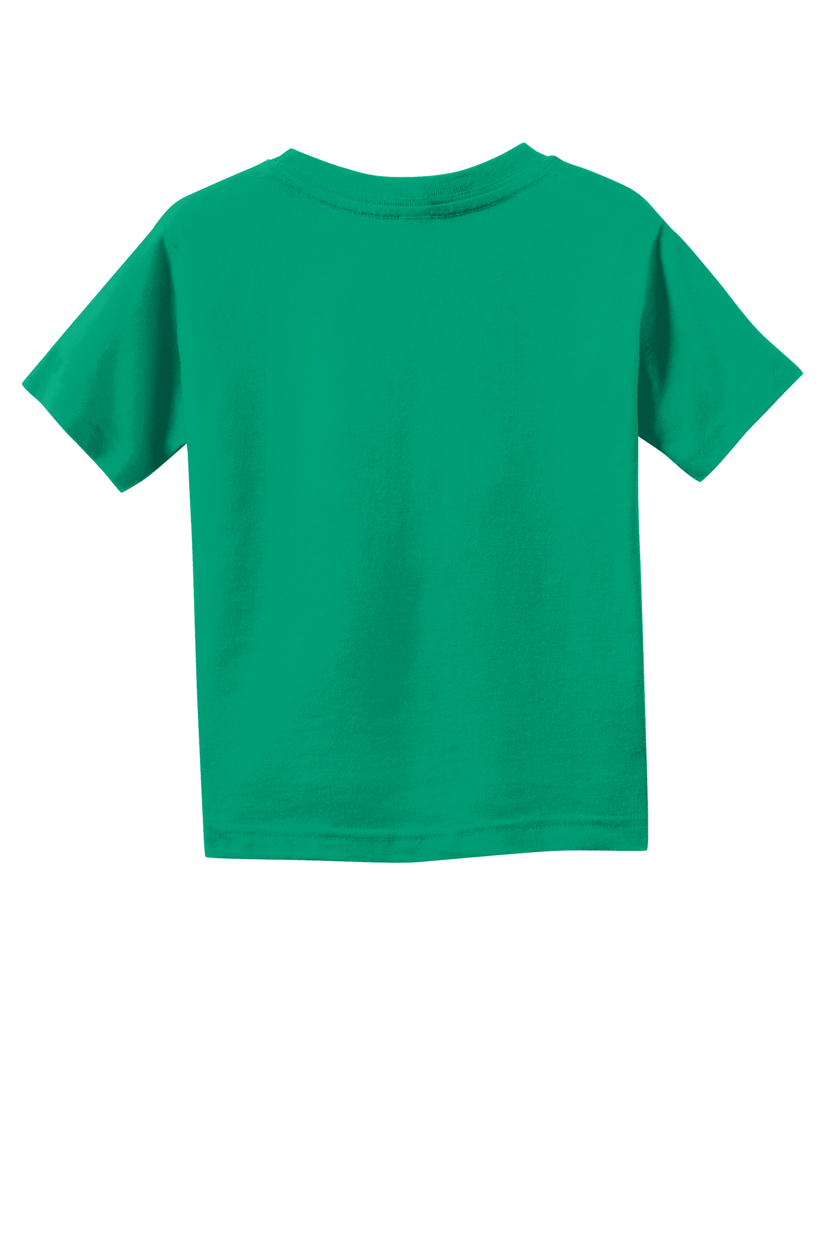 Back view of a green Rabbit Skins toddler fine jersey cotton T-shirt for kids, showcasing soft fabric and comfortable fit.
