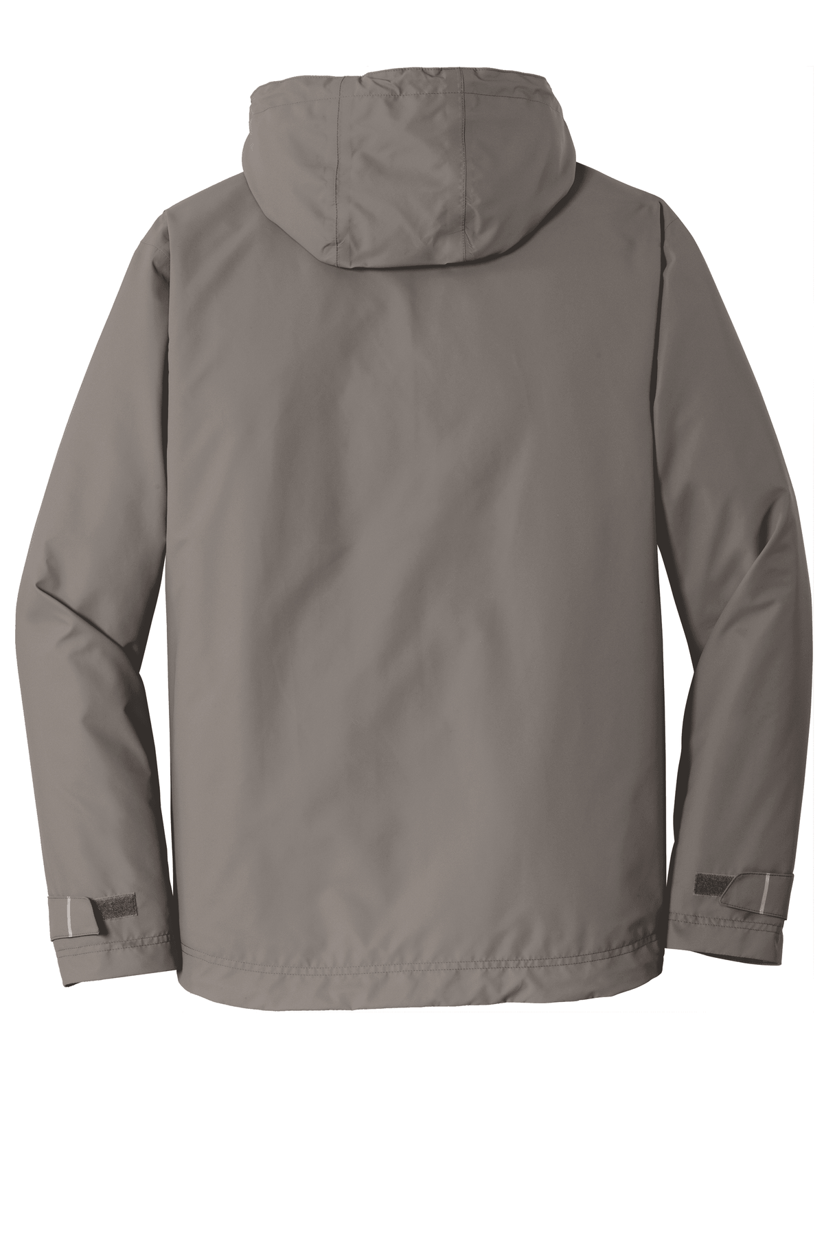 Port Authority grey waterproof rain jacket with printed design, showcasing a breathable, durable rain jacket for outdoor protection.