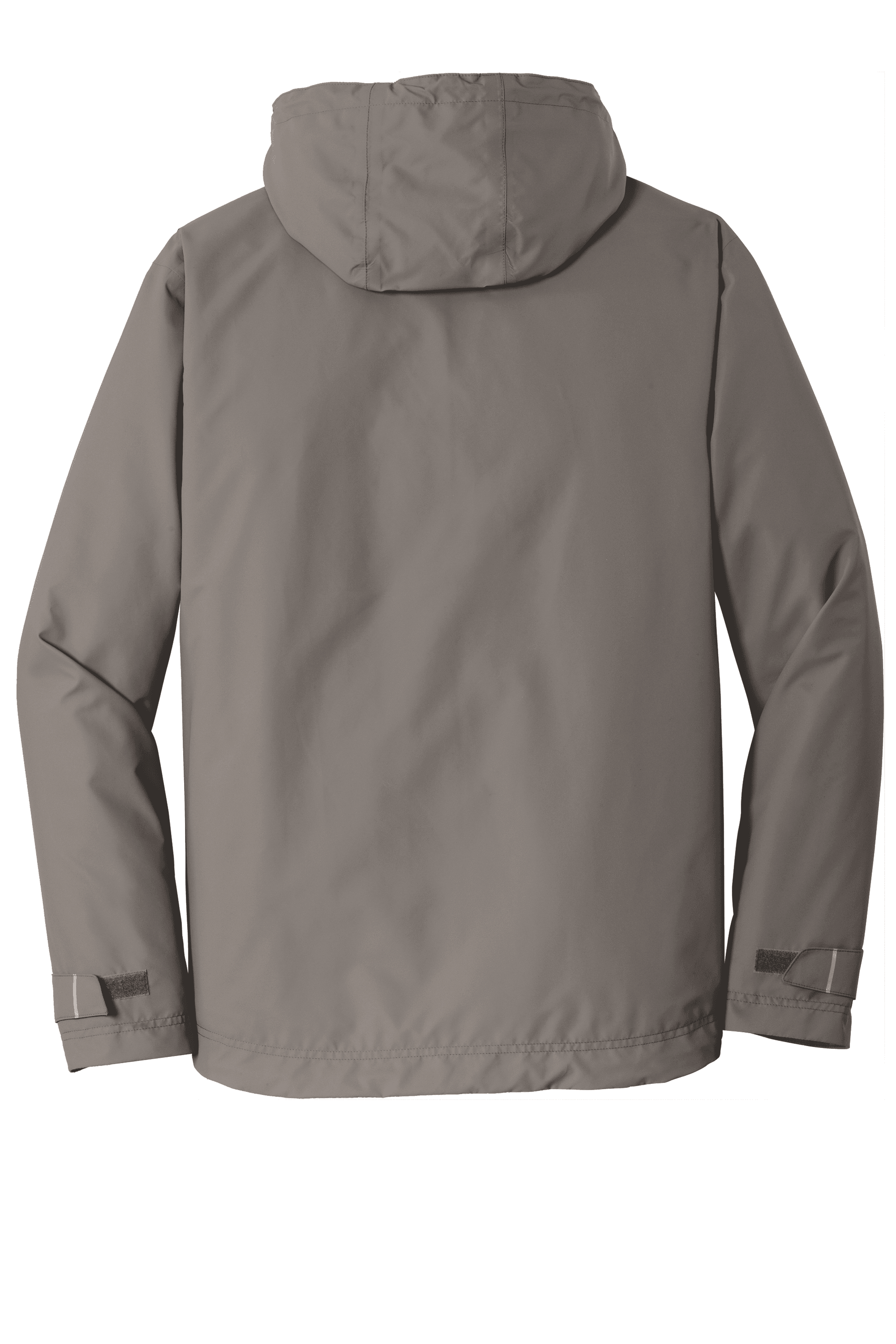 Port Authority grey waterproof rain jacket with printed design, showcasing a breathable, durable rain jacket for outdoor protection.