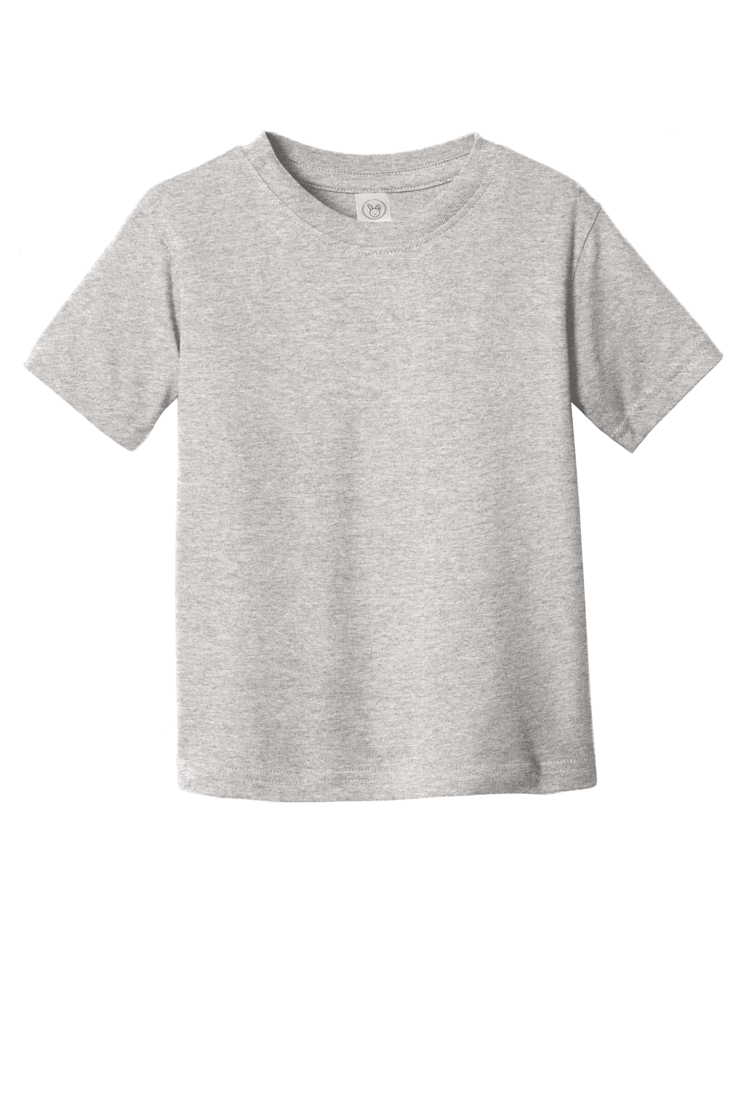 Heather gray toddler T-shirt by Rabbit Skins made of soft cotton, featuring a comfortable fit and classic crew neck design.