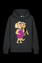 Dark Heather Grey Lane 7 Mr & Mrs Hooded sweatshirt with front pocket and drawstring hood, casual and comfortable fit.