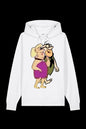 White Mr & Mrs Lane 7 hooded sweatshirt with a front pocket and drawstring hood, casual and comfortable everyday wear.