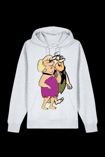 Gray Lane 7 Mr & Mrs hooded sweatshirt with front pocket and drawstring hood, casual and comfortable sweatshirt for everyday wear.
