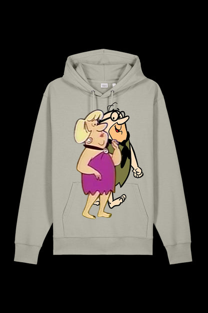 Gray Mr & Mrs Lane 7 hooded sweatshirt with front pocket, casual hoodie with drawstrings and soft fabric.