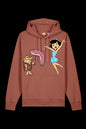 Lane 7 Mr. & Mrs. hooded sweatshirt in heritage brown, featuring a cozy hood and soft fabric for casual wear.