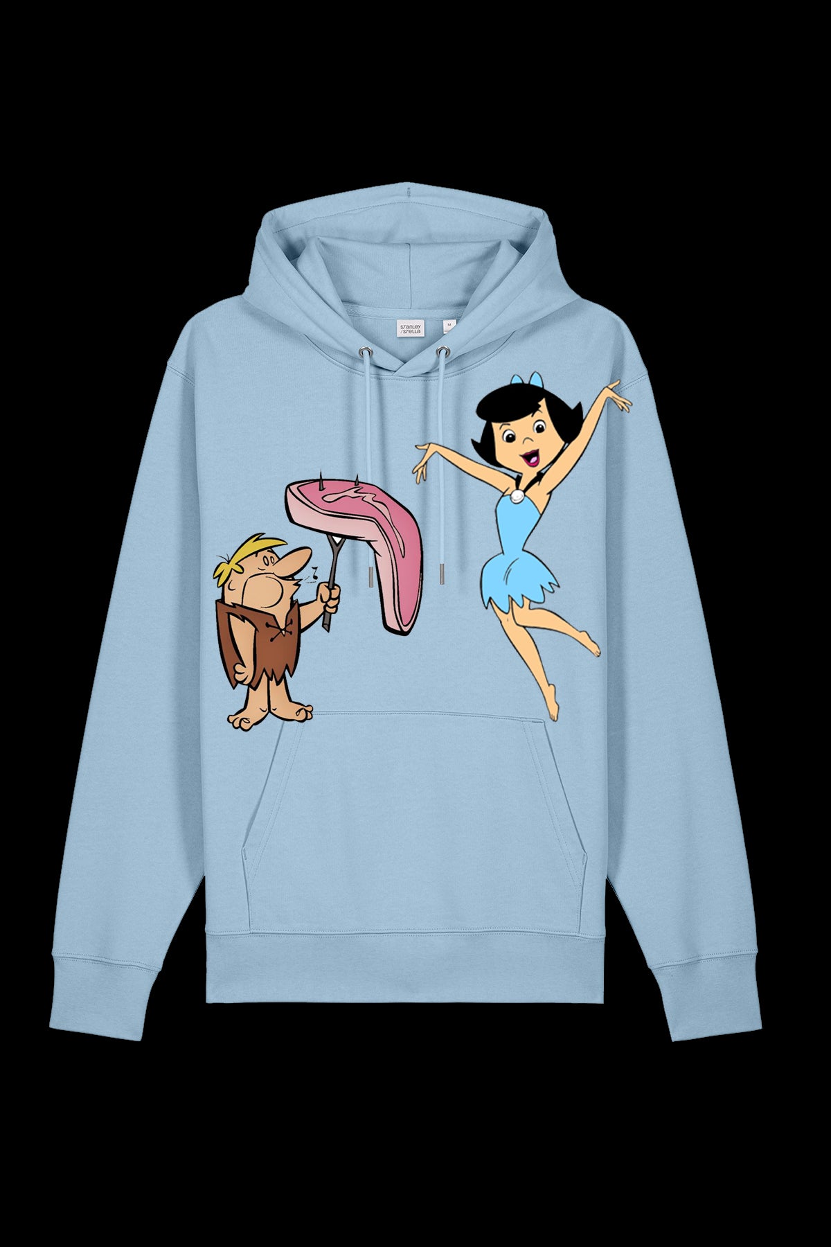 Blue Lane 7 Mr. & Mrs. Hooded Sweatshirt featuring a front pocket and adjustable drawstrings on a plain background.