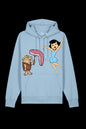 Blue Lane 7 Mr. & Mrs. Hooded Sweatshirt featuring a front pocket and adjustable drawstrings on a plain background.